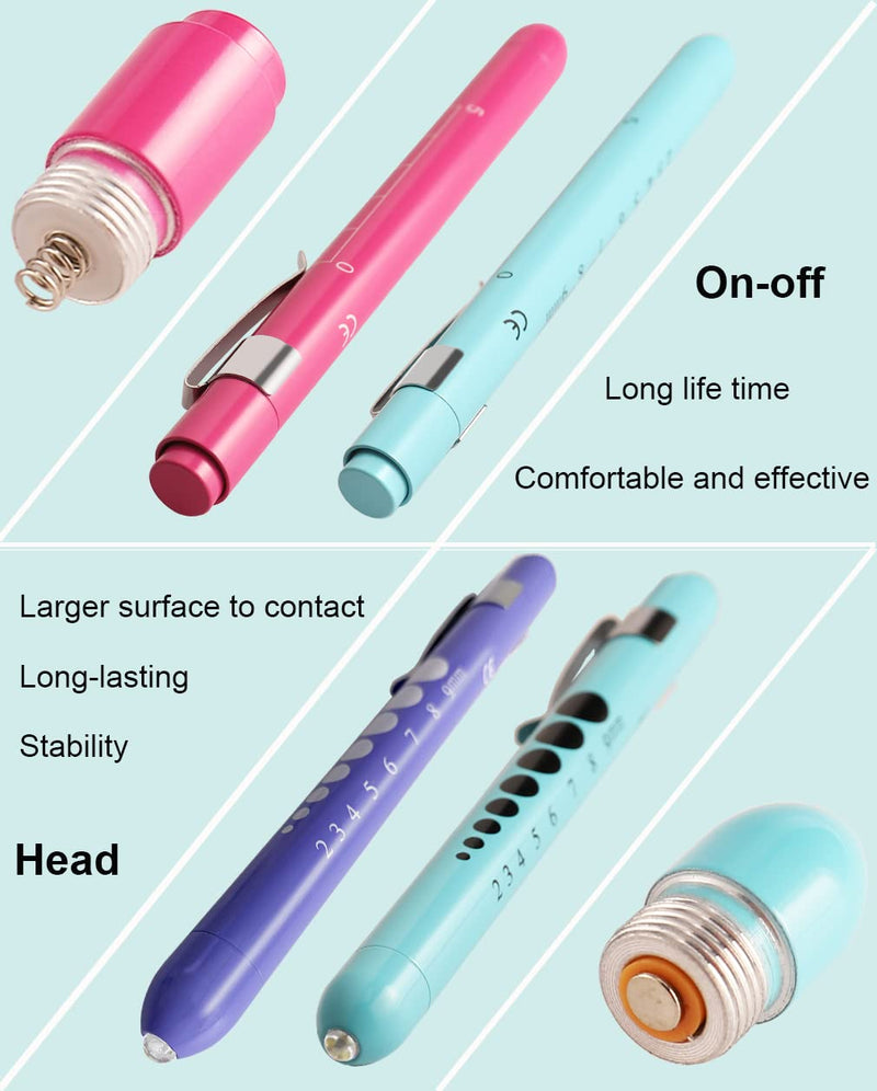 [Australia - AusPower] - MEUUT 3 Pack Pen Lights for Nurses with 6 Batteries – Medical Penlights Nurse Accessories for Work, Perfect Nursing Student Essentials Medical Supplies for Nurses Doctors EMT Trauma Pink+Blue+Light Purple 