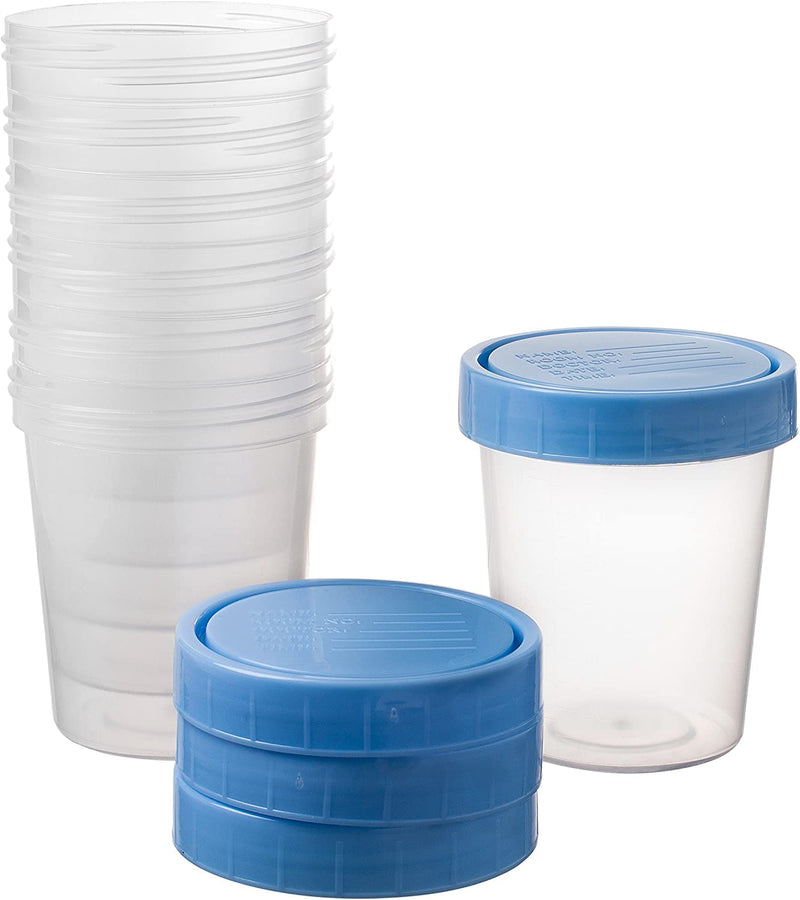[Australia - AusPower] - Specimen Cups with Leak Proof Screw on Lids - 4oz Clear Non-Sterile Urine Sample Jars - Containers for Safe Pee, Stool, Semen Sample Collection for Testing (10) 10 