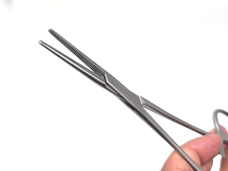 [Australia - AusPower] - Dog Pet Ear/Nose Hair Puller Grooming Hemostat Locking Forceps Pliers, 5.5" (14cm), Straight Silver 