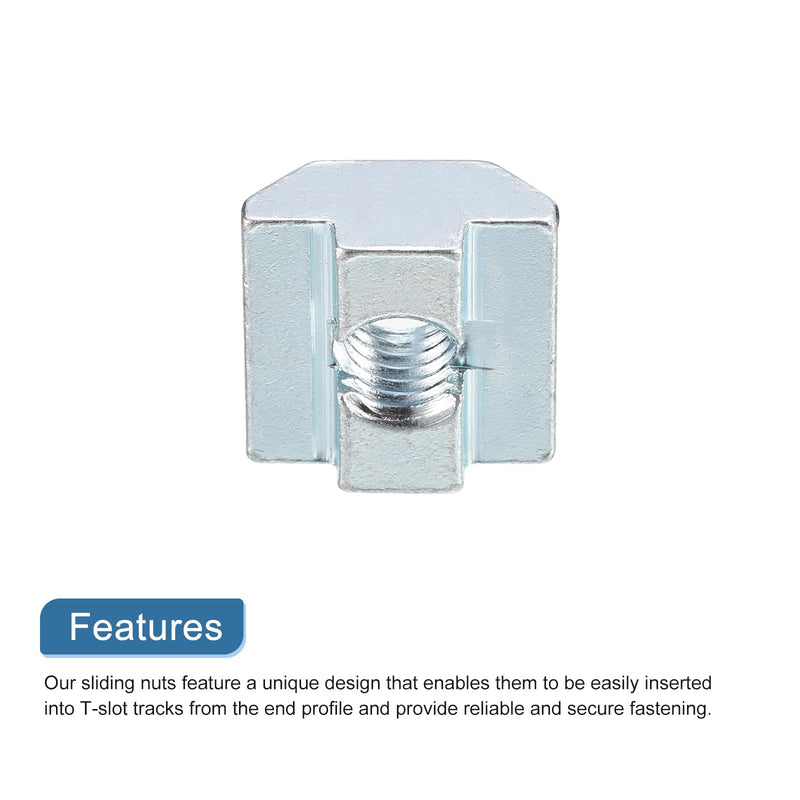 [Australia - AusPower] - uxcell T Nuts, 30pcs - Nickel Plated Carbon Steel T Slot Bolts, 4040 Series M8 Hammer Head Fastener, Sliding T Nuts for Aluminum Extrusion Profile (Silver) 