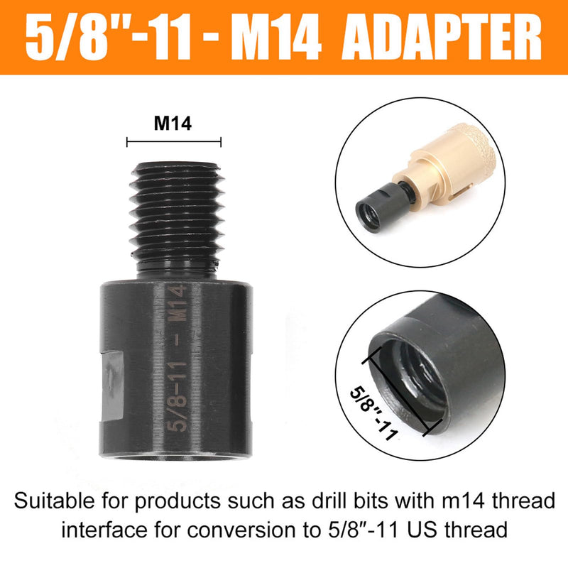 [Australia - AusPower] - 2 Pieces Converter Adapter, 5/8 Inch to M14 and M14 to 5/8 Inch Angle Grinder Converter Adapter for Angle Grinder, Polisher, Drill Connection Tool 