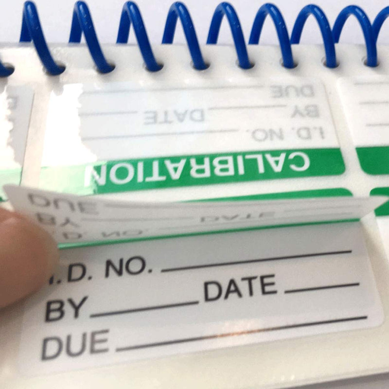 Self Laminating Write-on Calibration Stickers with Spiral Bound Cover for NIST Calibration ISO-9000 Equipment Calibrations Inspection Safety Label Quality Control 180 pcs 1 x 2 Inch