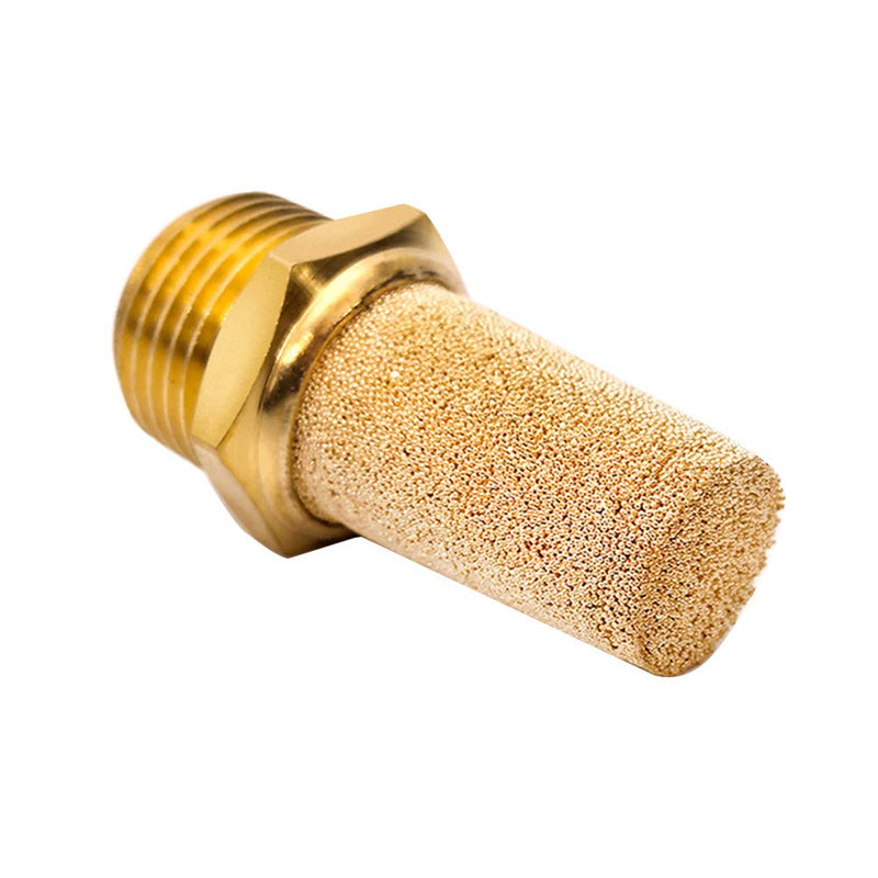 [Australia - AusPower] - Beduan 3 Pcs Pneumatic Brass Exhaust Muffler Filter, 1/8" Male Thread Hex Sintered Silencer Air Line Fitting 1/8" NPT (3 Pcs) 