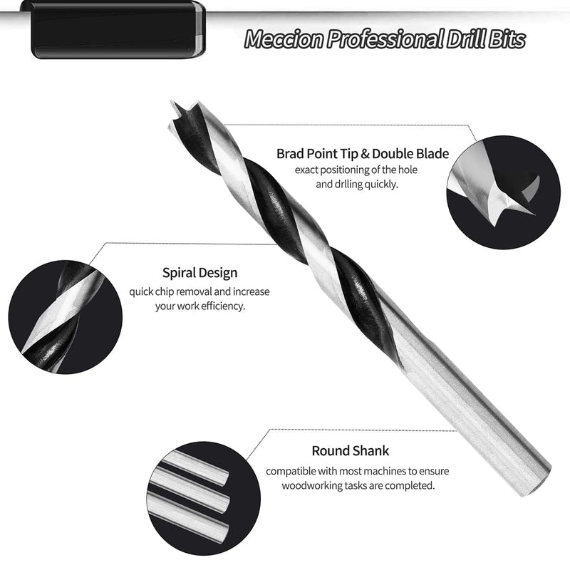 [Australia - AusPower] - Meccion Wood Drill Bit 3 mm 10 Pieces Wood Snake Drill Brad Point Wood Twist Drill Professional Woodworking Drill 3mm x 10 PCS 