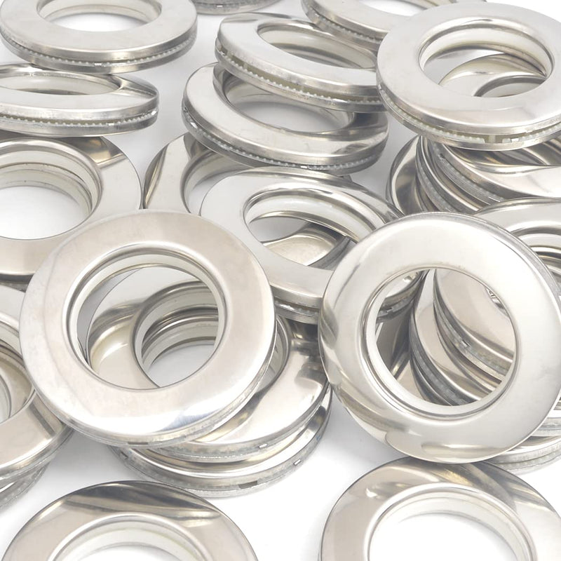 [Australia - AusPower] - Curtain Grommets Surface 20 pcs Stainless Steel Metal Curtain Eyelet Rings Inner Layer ABS Plastic Drapery Grommets 1.65“ Grommet Kit Curtain Rings (20) 