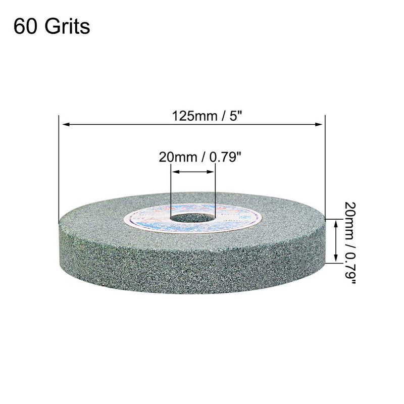 [Australia - AusPower] - uxcell 5-Inch Bench Grinding Wheels Green Silicon Carbide GC 60 Grits Surface Grinding Ceramic Tools 