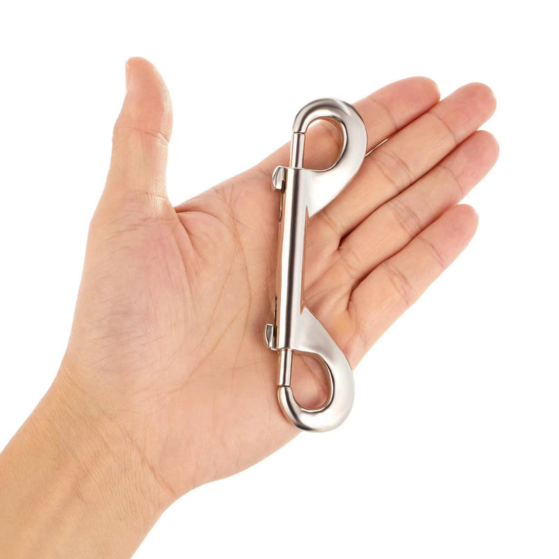 [Australia - AusPower] - Double Ended Bolt Snaps Hook Trigger Clips Chain Metal Clips Sliver 4.7 Inch 5pcs 