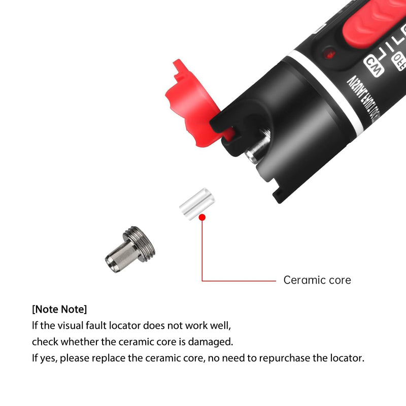 [Australia - AusPower] - 3pc Fiber Optic Visual Fault Locator VFL Fiber Optic Cable Tester with 3pcs Singlemode 9/125um FC Male to LC Female Adapter, Yellow Switch (Mode Number: VFL-50) 3 