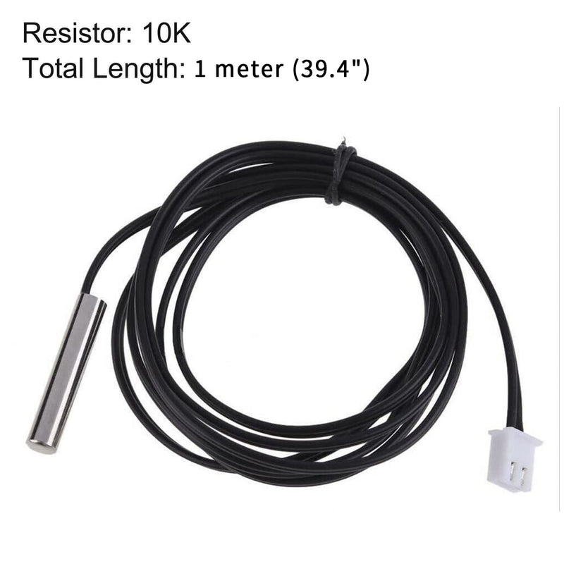 [Australia - AusPower] - 10K 3950 Ohm NTC Thermistor Temperature Sensor Probe, Stainless Digital Thermal Sensor Probe Cable Length 1M with XH2.54-2P Plug for Air Conditioner (Pack of 6) (10K/1m(Stainless Digital)) 
