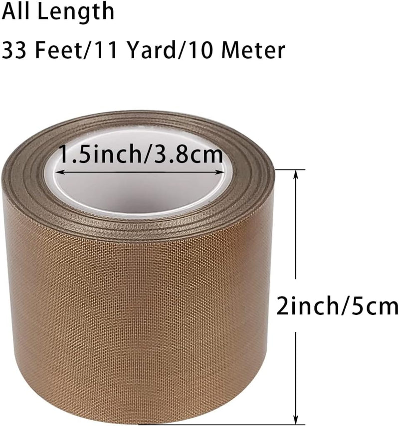 3 Different Size Teflon Tape Fiberglass High Temperature PTFE Fabric Roll with Adhesive