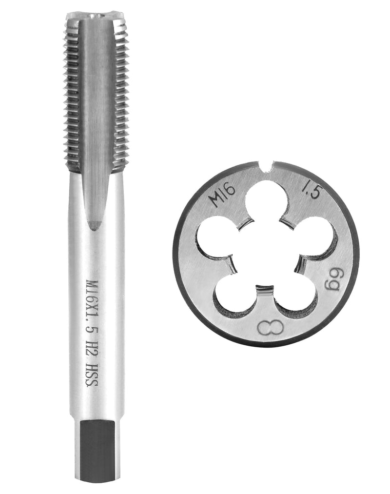 QWORK Tap M16 x 1.5 mm, Tap and Die Set M16*1.5MM