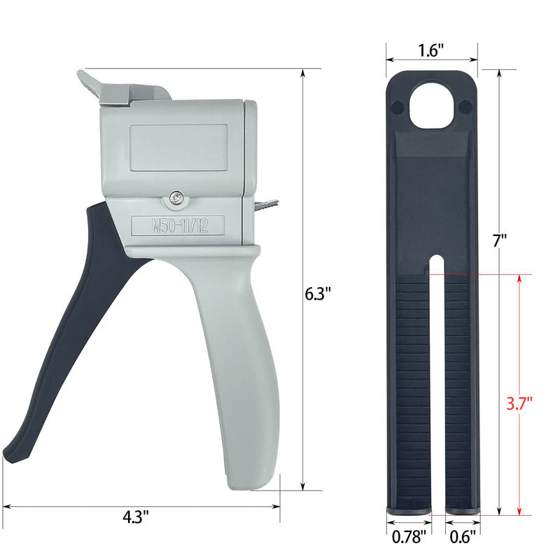 [Australia - AusPower] - Sutekus 50ml Dispensing Gun Kit Impression Mixing Dispensing Gun Epoxy Glue Gun AB Gun 1:1/1:2 