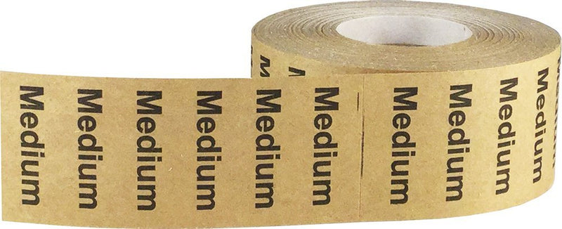 InStockLabels X Small-XX Large Clothing Size Strip Labels 1.25 x 5 Inch 1 Roll Each 125 Adhesive Stickers Per Roll 750 Adhesive Stickers, Natural Kraft