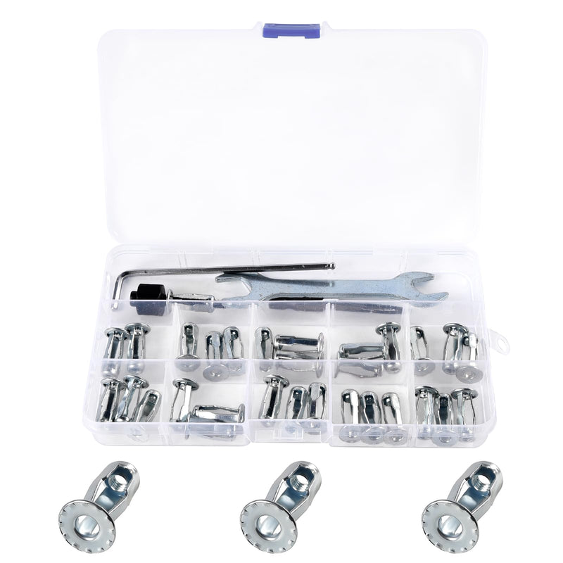 [Australia - AusPower] - M4 Jack Nuts with Installation Tool Threaded Insert Petal Nuts Expansion Nutserts Hollow Wall Anchors for Thin Soft Wall Plastic Polywood Pressboard Hardboard 