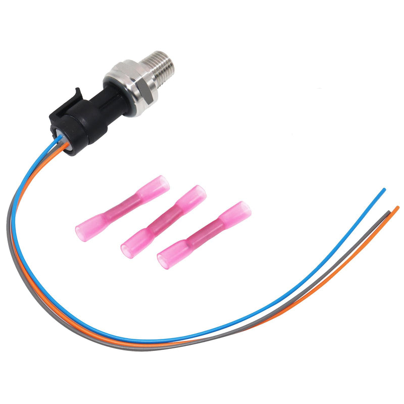 [Australia - AusPower] - 150 Psi Oil Fuel Pressure Sensor Transducer Sender with Harness Kit for Oil Air Fuel Gas Water 1/4" NPT Thread 316 Stainless Steel 0-150 Psi Oil Pressure Sensor Transmitter 