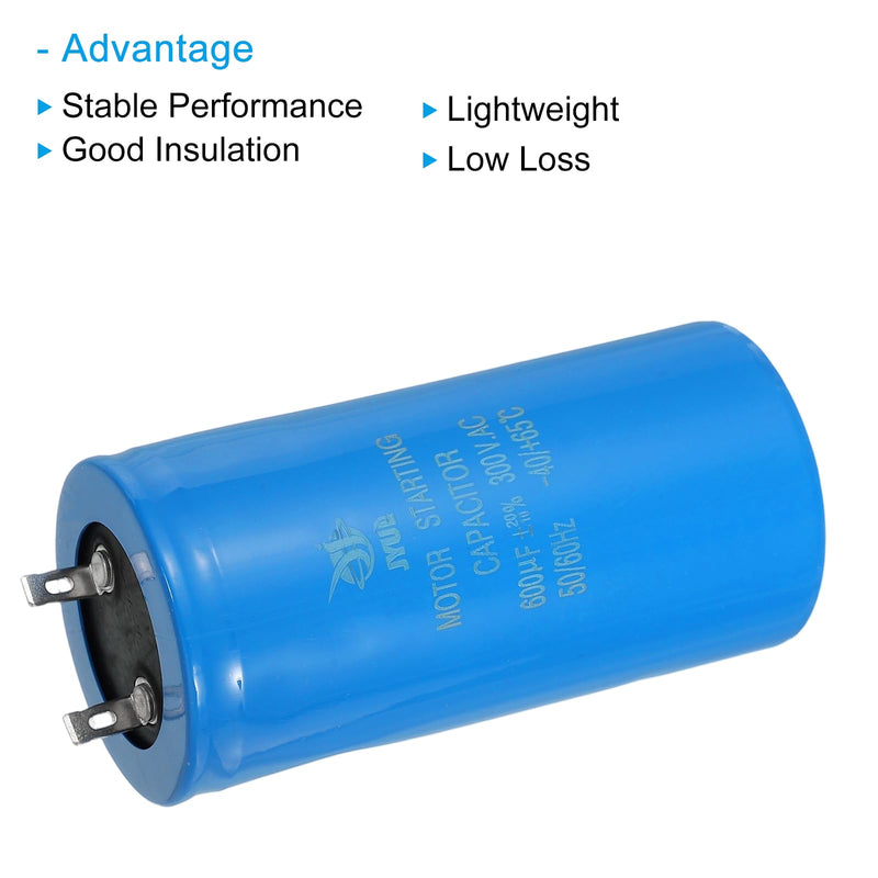[Australia - AusPower] - PATIKIL 2Pcs Motor Start Capacitor, 600uf 300V CD60 Starting Running Capacitor for Air Conditioners, Electric Motor 2 