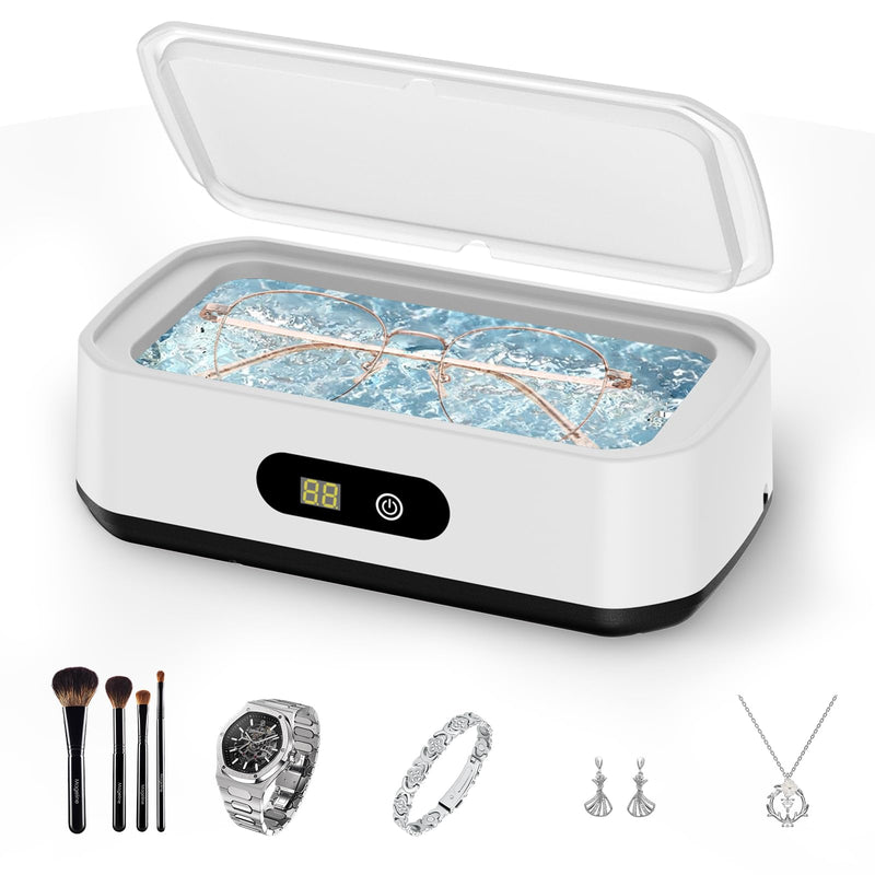 PKBD 2026 Upgrade Large Capacity Ultrasonic Cleaner, 50kHz Ultrasonic Cleaner Machine with 5 Modes Timer for Glasses Jewelry Dentures-304 Stainless Steel Tank, White & Black White&Black