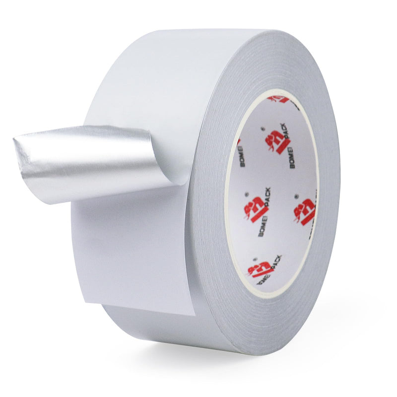 BOMEI PACK Aluminum Foil Tape,Gray White Foil Tape HVAC Sealing & Patching Hot Cold Air Duct Tape Aluminum Foil Tape for Pipe, Metal Repair, HVAC, Air Ducts, Insulation (2 Inch) 2 Inch