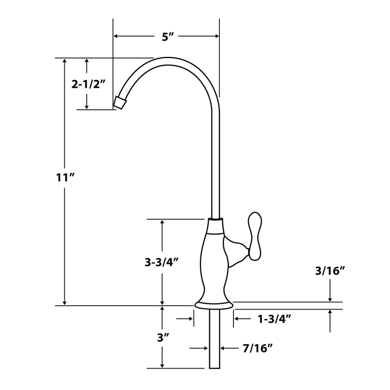 APEC Water Systems Faucet-CD-NP Kitchen Drinking Water Ceramic Disc Luxury Designer Faucet, Non-Air Gap Lead-Free, Brushed Nickel