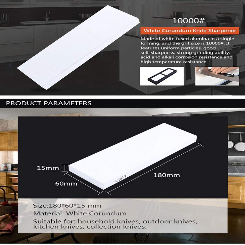 [Australia - AusPower] - Whetstone for kitchen knives, 10,000 grit, fine whetstone, abrasive for finishing, sharpening stones, sharpener, corundum whetstone for sharpening, with 
