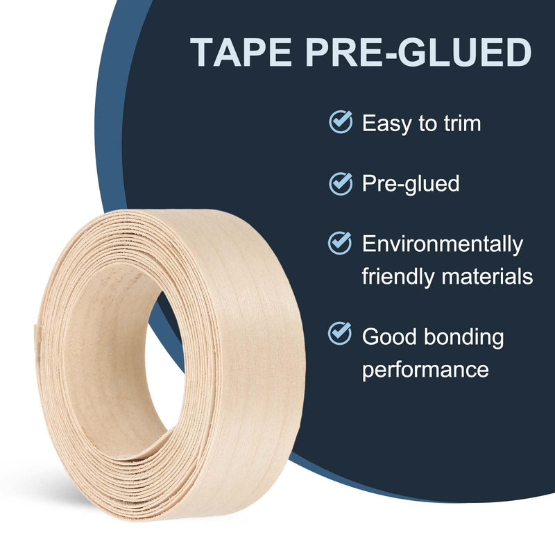 PATIKIL Maple Edge Banding, 1 Inch x 10 ft Wood Veneer Tape Pre-glued Flexible Plywood Edge Banding with Hot Melt Adhesive for Furniture Restoration
