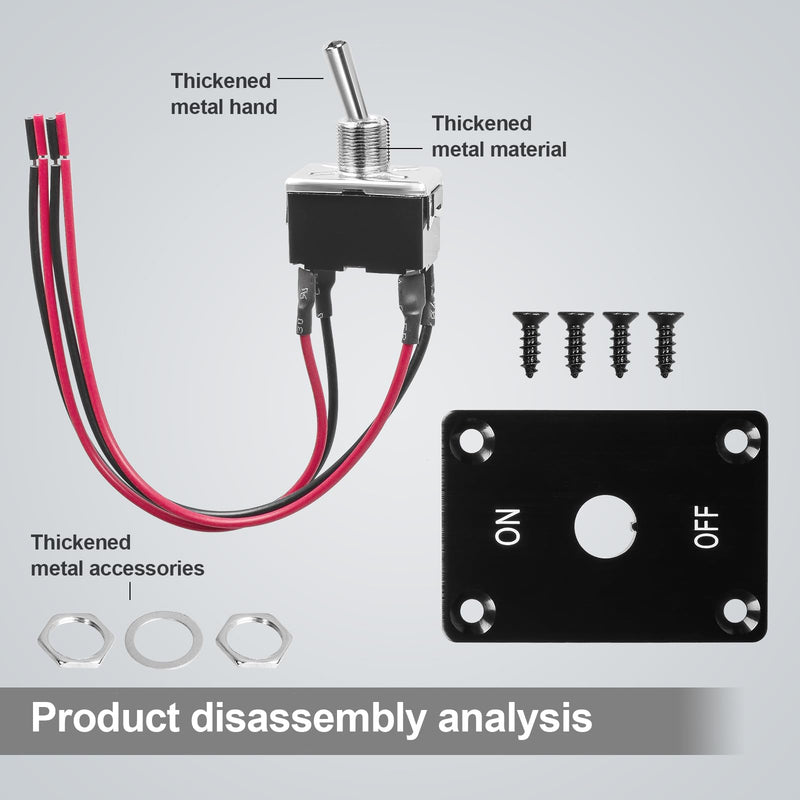 [Australia - AusPower] - Button Switch Rocker Switch Toggle Switch Four Pin Two Position ON/Off Prewired Power Transfer Switch with Mounting Plate,Waterproof Cap. On-Off 