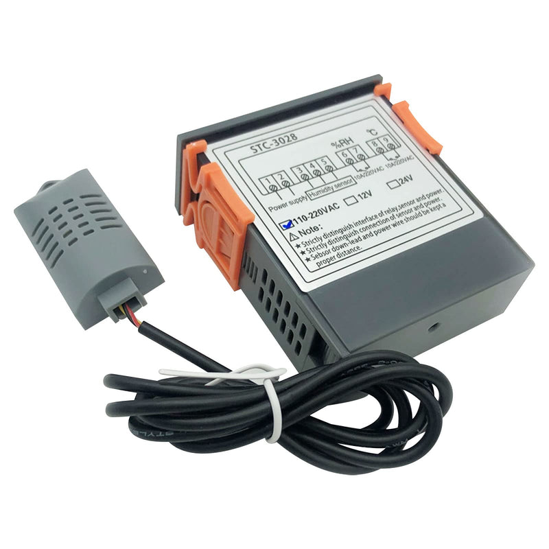 [Australia - AusPower] - 2Pcs All-Purpose Intelligent Digital Display Temperature and Humidity Controller with Dual Displays and Relay Outputs STC-3028 10A AC110~220V for Incubator Brooder Refrigerator Fermenter Greenhouse 