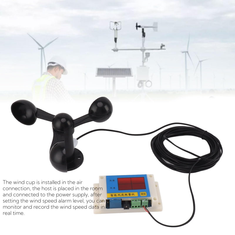 [Australia - AusPower] - Topyond Wind Gauge, Wind Speed Alarm Device with 3 Fan Blades, Tower Crane Aneometer, Wind Gauge, USB, 5 V, High Precision, for Outdoor Use, Intelligent Alarm 