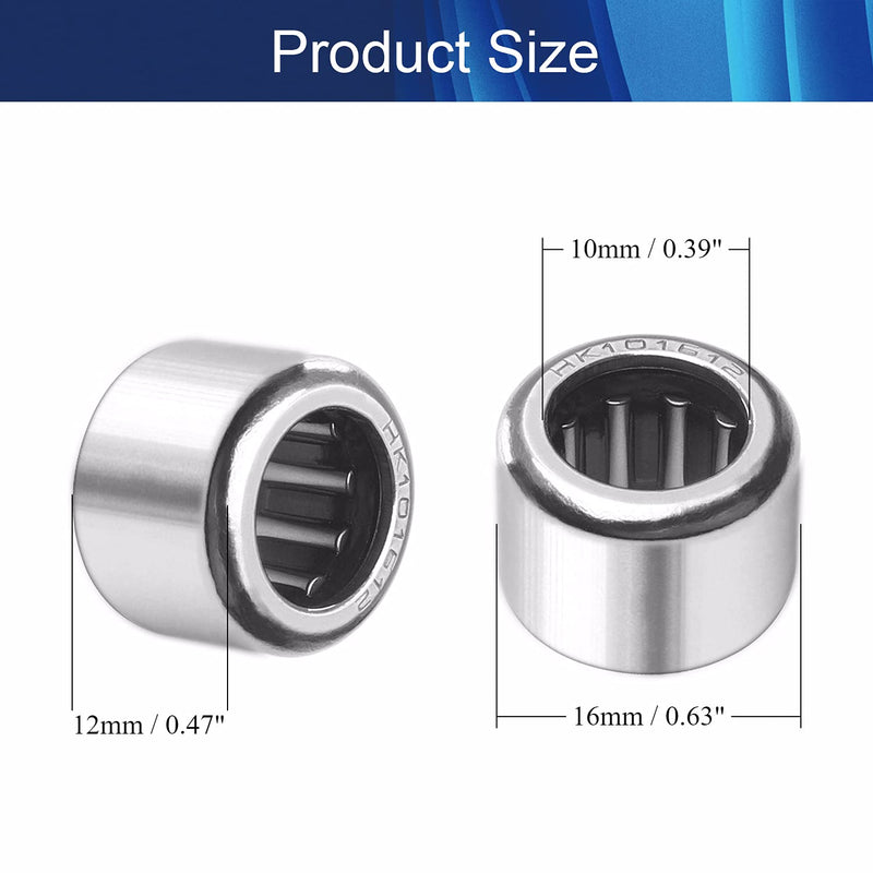 [Australia - AusPower] - Othmro Needle Roller Bearings, Two Way Bearing,10mm Bore 16mm OD 12mm Width 10pcs 