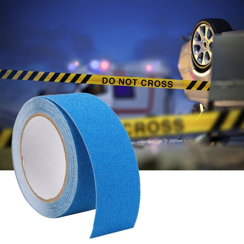 Anti-Slip Adhesive Tape 2inch x 16.4ft – PVC Safety Floor Grip Tape for Stairs, Tile, Shower, Bathtub - Extra Non-Skid Surface(Blue) Blue