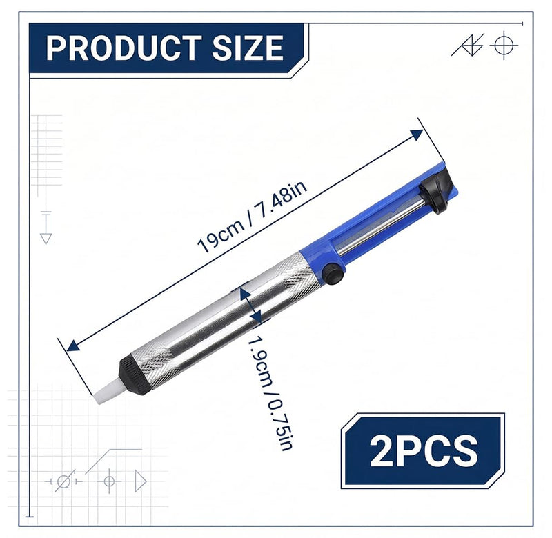 Zolara Pack of 2 Desoldering Pump, Soldering Pump, Antistatic Desoldering Suction Pump, Solder Suction Pump with Teflon Tip, for Extracting Liquid Solder for Use in Industry, Laboratories, Schools