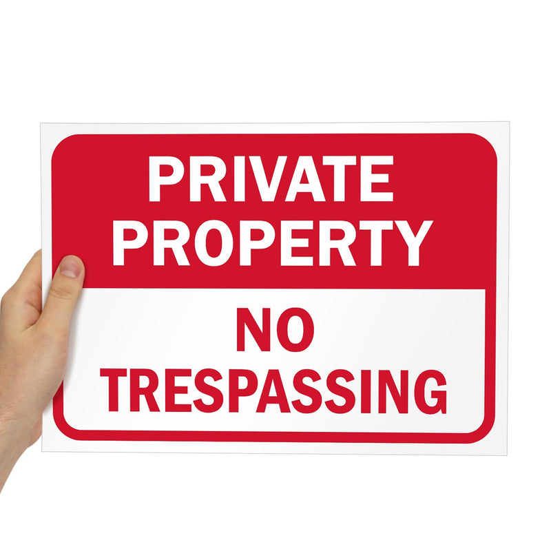 SmartSign "Private Property No Trespassing" Rip-Out Sign Book with 20 Sheets | 10" x 14" Plastic, Write-On Tear Out Signs, Red/White Private Property