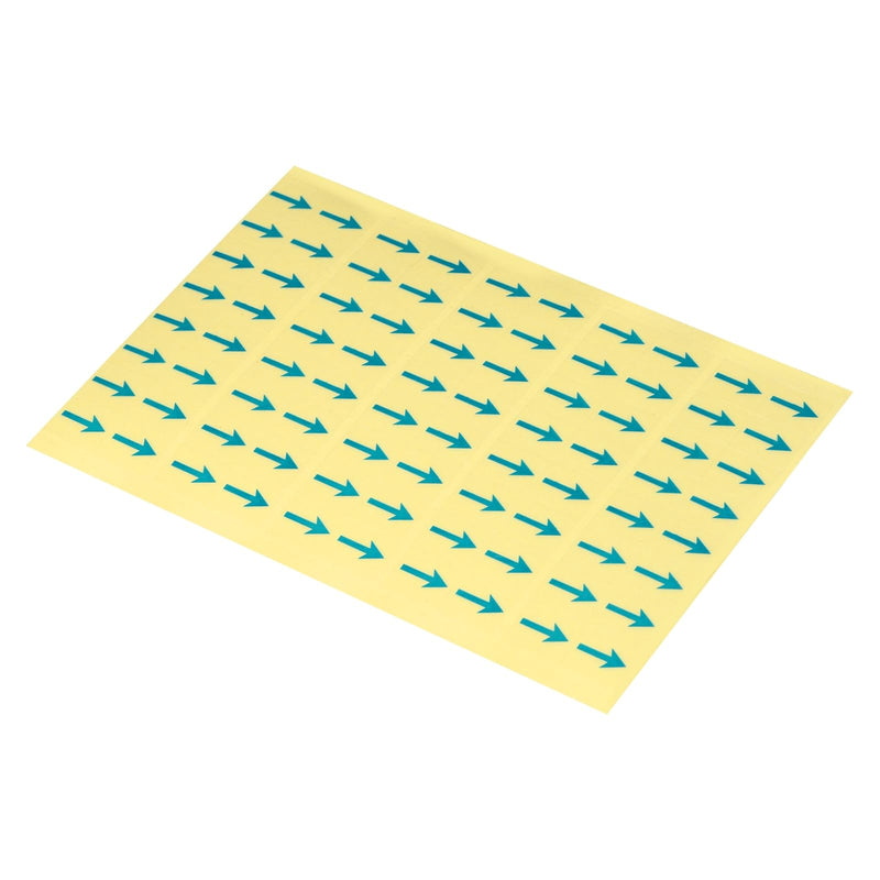 PATIKIL Small Arrow Stickers 0.5x0.4, 6 Sheet PET Self Adhesive Product Inspection Defects Indicator for Industrial Work, Blue