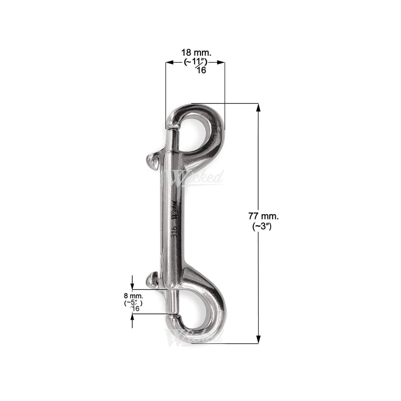 [Australia - AusPower] - WICKED 316 Stainless Steel, Marine Grade, Double Ended Snap Bolt - 3 (77 mm) - 6 Pack 