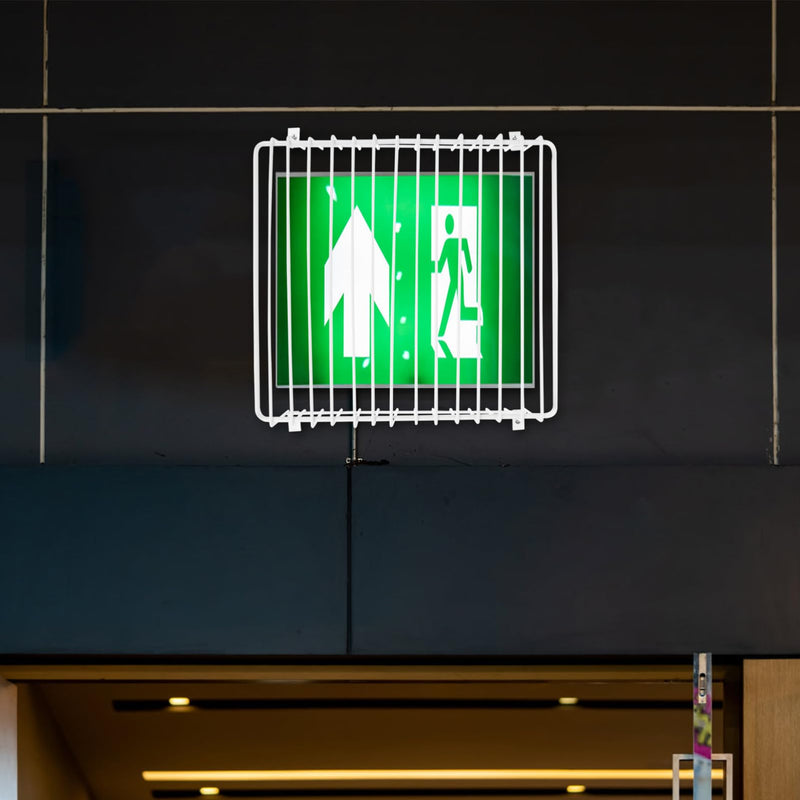OSALADI Emergency Light Safety Barrier Wire Guard 13X13X3.14In Exit Sign Protective Cover Impact Resistant Animal Intrusion Prevention Indoor Outdoor