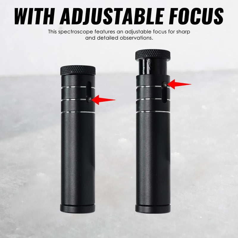 [Australia - AusPower] - Prism Spectroscope Focusing Gem Spectroscope Gemstone Identification – Adjustable Focus, Optical Glass, Aluminum Body, 400-700nm Range for Gemologists Jewelers Gem Testing Tool 