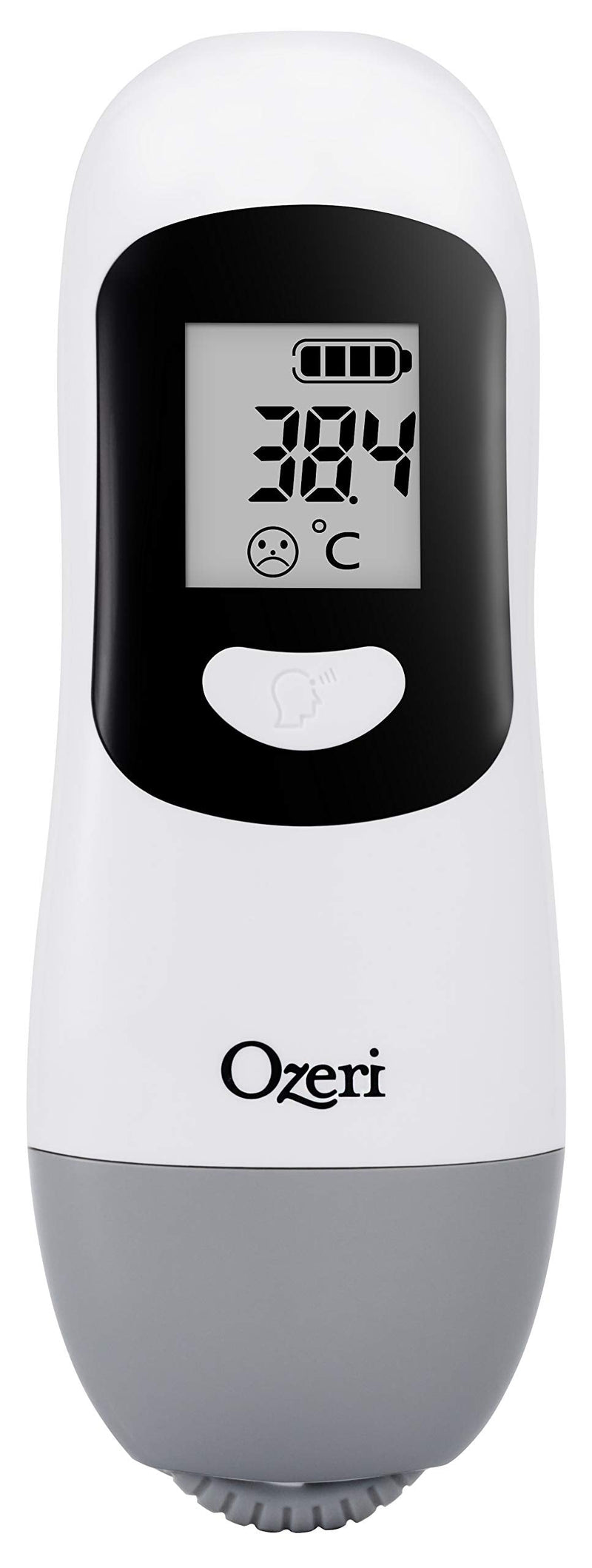 [Australia - AusPower] - Ozeri Forehead Thermometer, ISO 80601-2-56 Medical-Grade with Silent Fever Alarm and Battery-Free Kinetic Activation White 