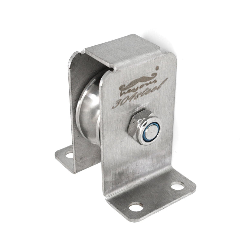 [Australia - AusPower] - heyous Silver 304 Stainless Steel Removable U Bearing Fixed Pulley Wire Rope Pulley Tube Lifting Wheel Ropeway Slide Heavy Duty Traction Wheel Slot Width 16mm 