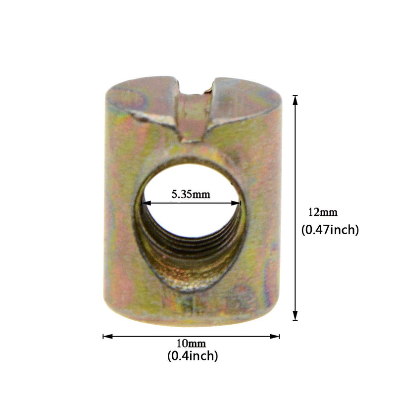 [Australia - AusPower] - YXQ 25Pcs M6 Barrel Nuts Cross Dowels Slotted Nuts for Furniture Beds Crib Chairs 
