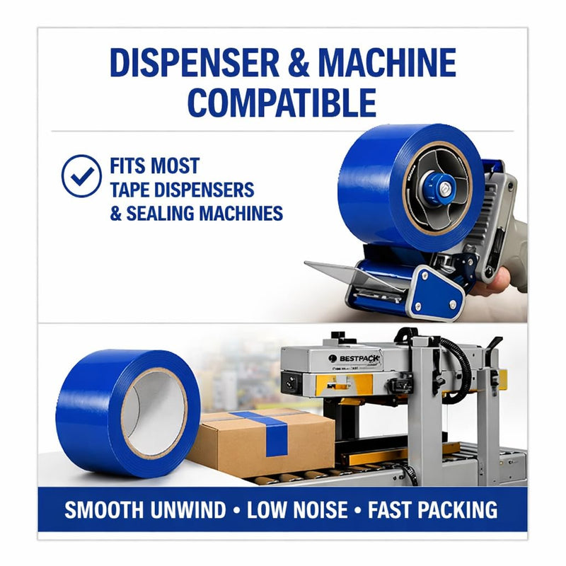 Blue Carton Sealing Tape, Packing Tape, Moving Tape 2" x 110 Yards (2.0 Mil) - Heavy Duty Acrylic Adhesive Tape for Boxes, Moving, Storage, Shipping, Warehouse Color Coding 2" wide x 110 yds Blue 1