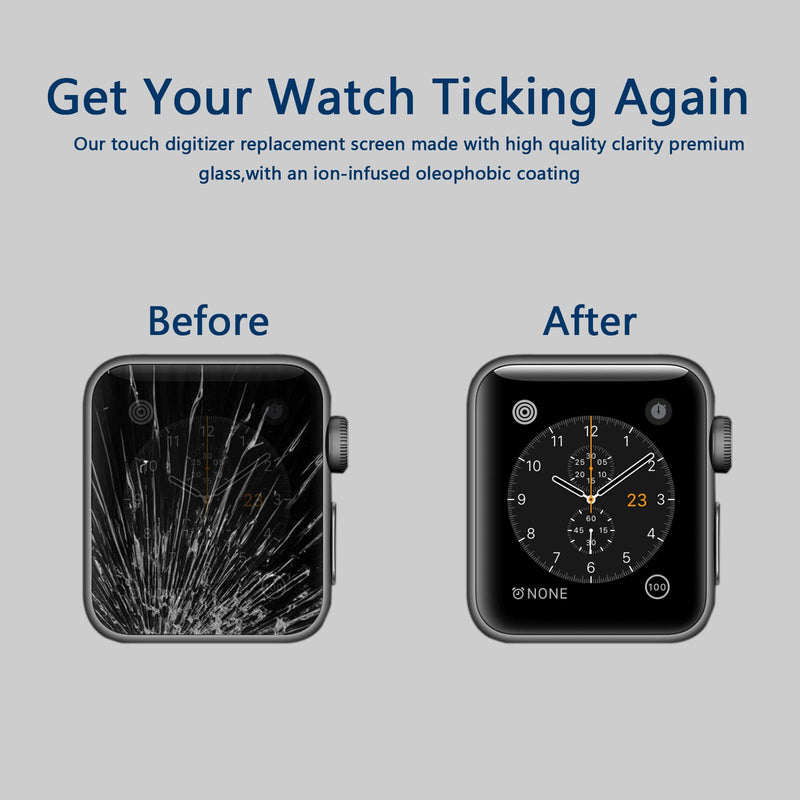 [Australia - AusPower] - Compatible with Apple Watch Series 5 SE/SE2 Screen Replacement 44mm Front Glass Cover Lens LED Touch Digitizer Repair Kit with Tools and Instructions (No LCD Screen) S5/SE/SE2 