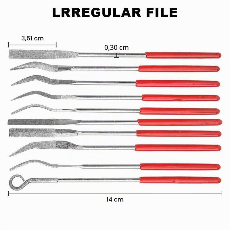 Diamond Needle File Set, 20 Mini Key Files with Rubber Handle for Wood, Metal, Glass and Ceramic - 3D Printer Accessories, Model Making Tool with Resealable Plastic Bag