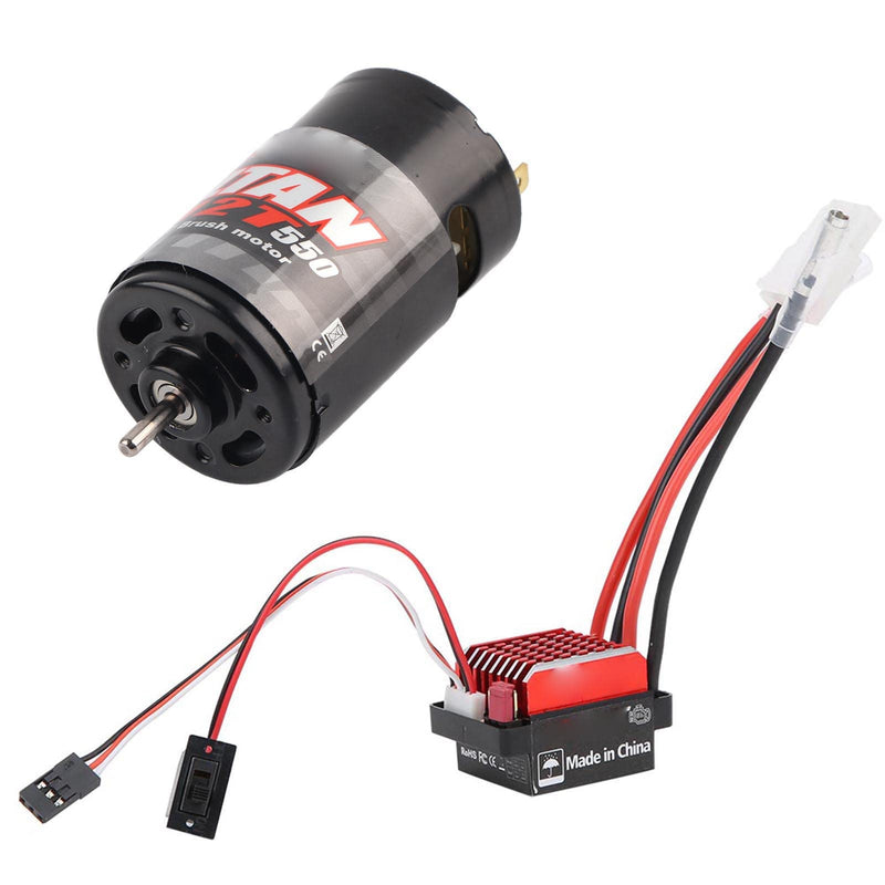 [Australia - AusPower] - SUNGOOYUE RC Car Motor,550 Brushed Motor 360A Brushed Electronic Speed Controller ESC Fit for 1/10 RC Car (12T) 