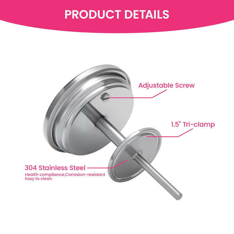 [Australia - AusPower] - Hygienic Bimetallic Thermometer, Full Stainless Steel, 3" Dial Size, 4" Stem, 1.5" Tri-clamp, 0-220 Deg F/-10-100 Deg C, 1% Accuracy 