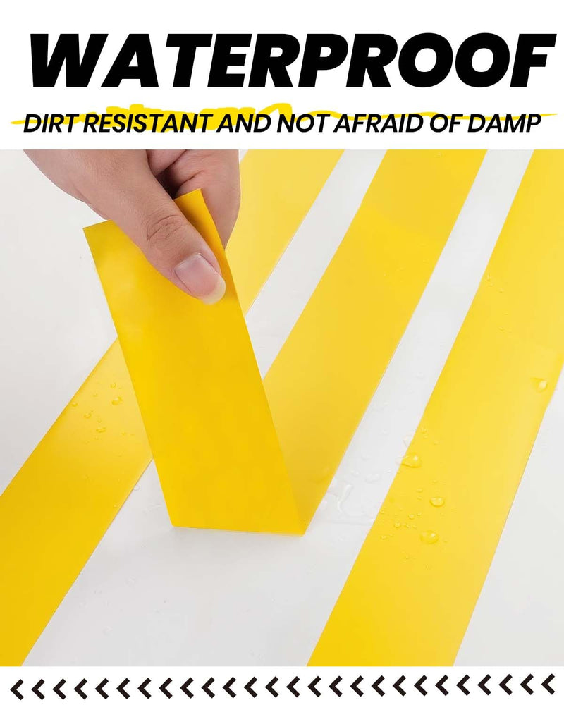 ADHES Black and Yellow Safety Tape + Yellow Hazard Warning Safety Tape