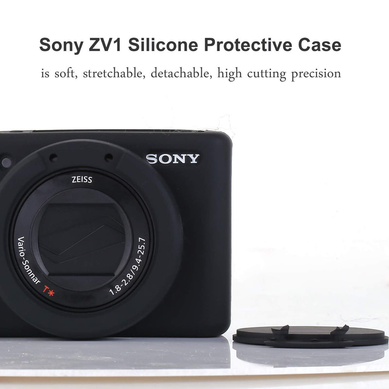 [Australia - AusPower] - Camera Case for Sony ZV-1, Sony ZV1 Camera Case Digital Camera Anti-Scratch Slim Fit Soft DSLR Camera Sleeve with ZV1 Screen Protector (Black) Black 
