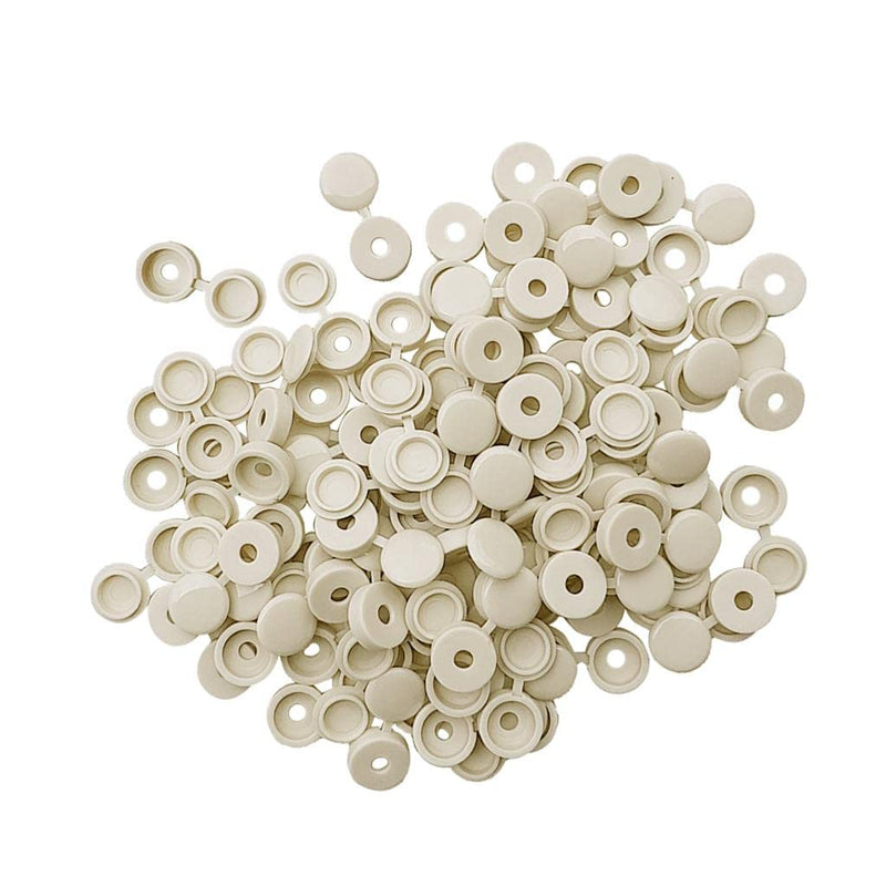 [Australia - AusPower] - LEIPUPA 100Pcs Durable Plastic Hinged Screw Cover Fold Part For Car Home Decor - Beige, 4.1mm 