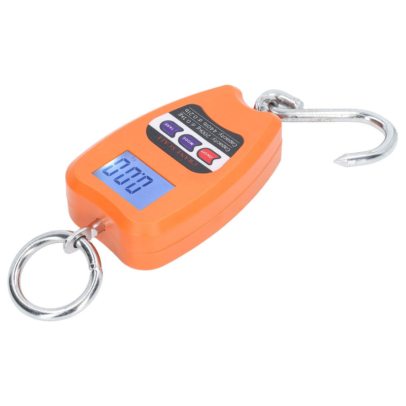 [Australia - AusPower] - Electronic Hook Scales with 200 kg Capacity, Portable Hanging Scale with LCD Screen, Stainless Steel Material for Hunting, Fishing, Workshop, Family 