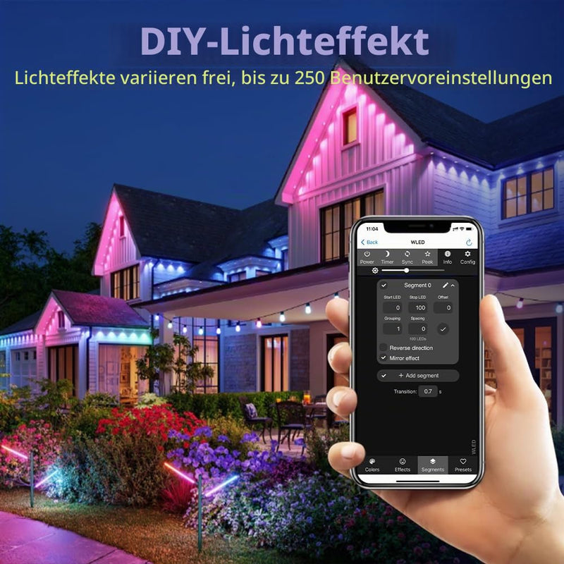WLED Controller for Outdoor Use with Microphone, ESP32 DC 5-24V Input for Addressable RGB LED Strip WS2811 WS2812B SK6812 WS2815, IP65 Waterproof LED Strip Controller for Outdoor Use