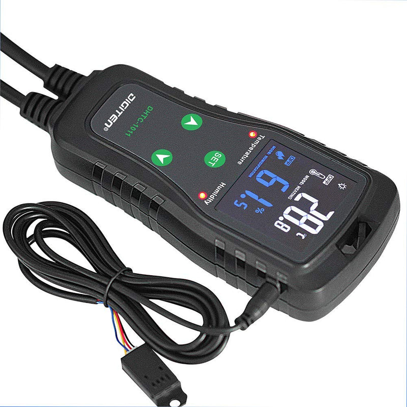 Temperature and Humidity ControllerPlug-in Thermostat Humidistat Reptile Greenhouse,Dual Stage Pre-Wired Outlet 110V 10A